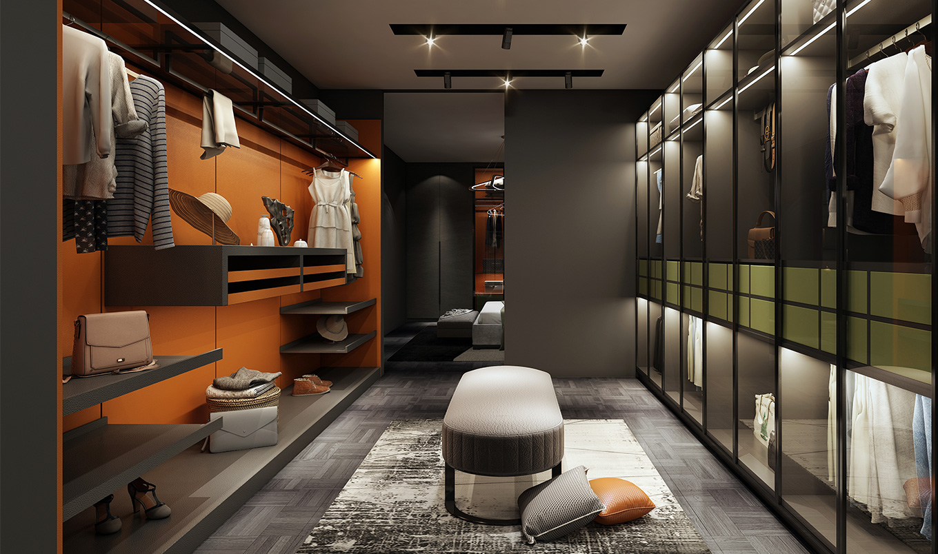 铝框玻璃门衣柜