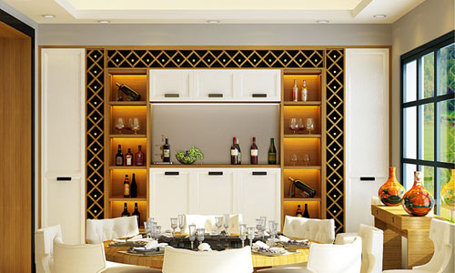 新中式全屋定制酒柜效果图